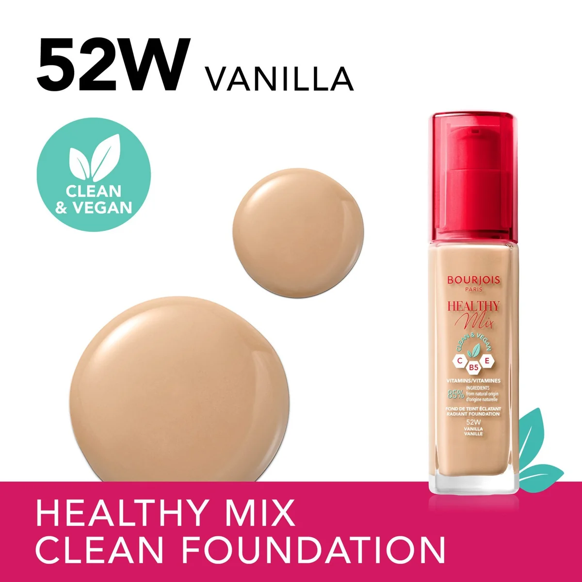 Bourjois Healthy Mix Clean Foundation 52W Vanilla